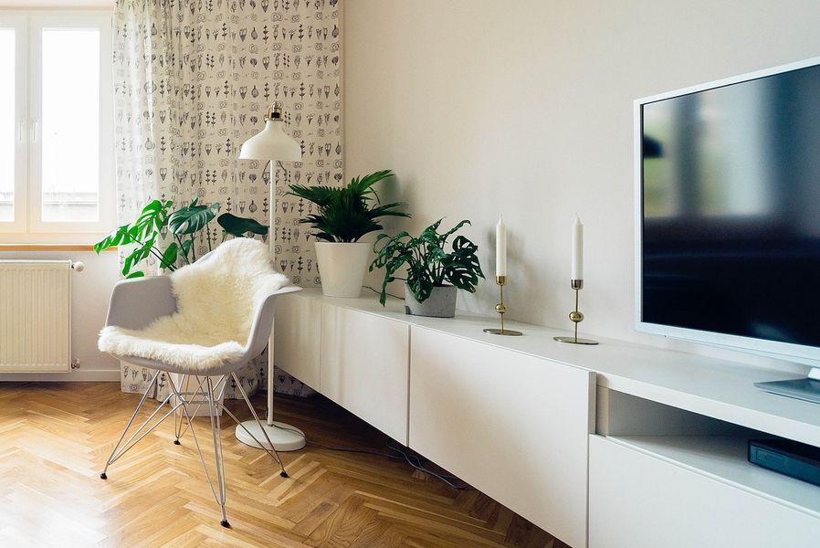 MORU Mueble de TV Zen Moderno Blanco Minimalista para casa